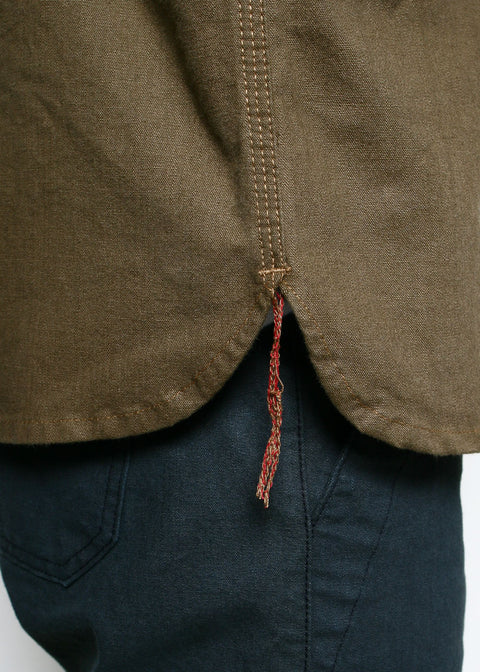 Golden Brown Dyed Selvedge Canvas Workshirt