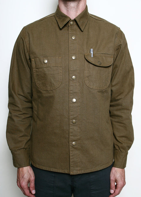 Golden Brown Dyed Selvedge Canvas Workshirt