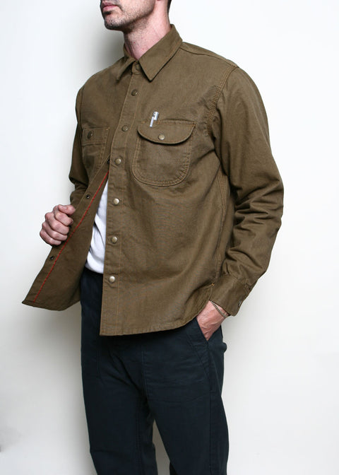Golden Brown Dyed Selvedge Canvas Workshirt
