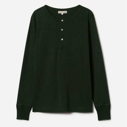 Long sleeve Henley - Forest green