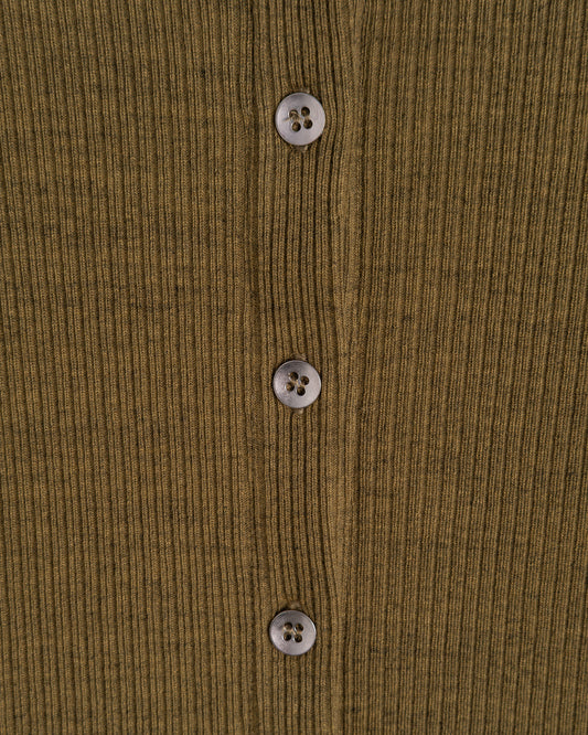 Military Rib Cardigan - Olive