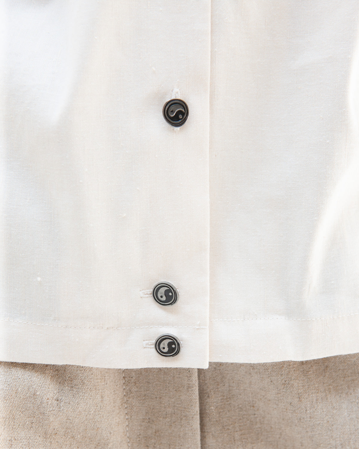 Bowling Shirt - off-white slubbed chambray