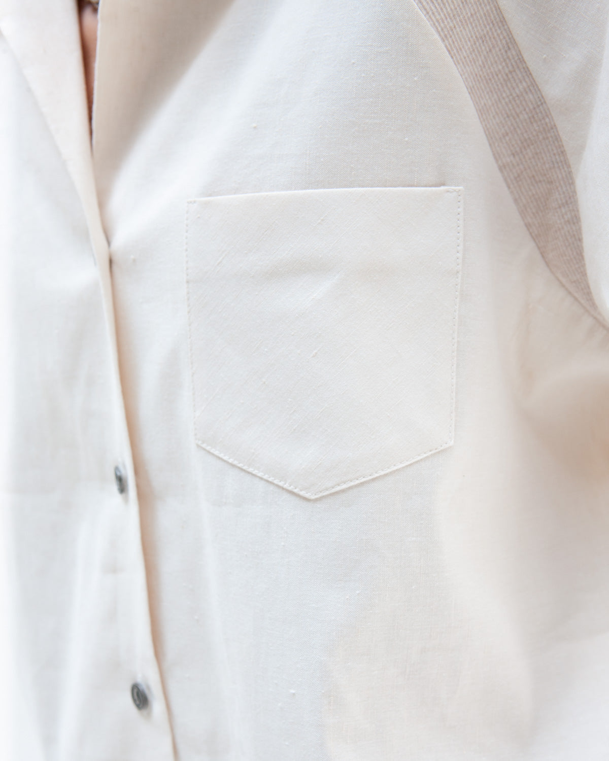 Bowling Shirt - off-white slubbed chambray