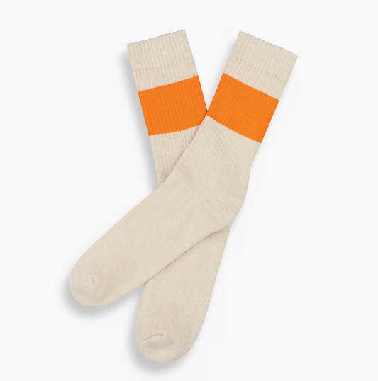 Sport Socks - Ecru/Orange