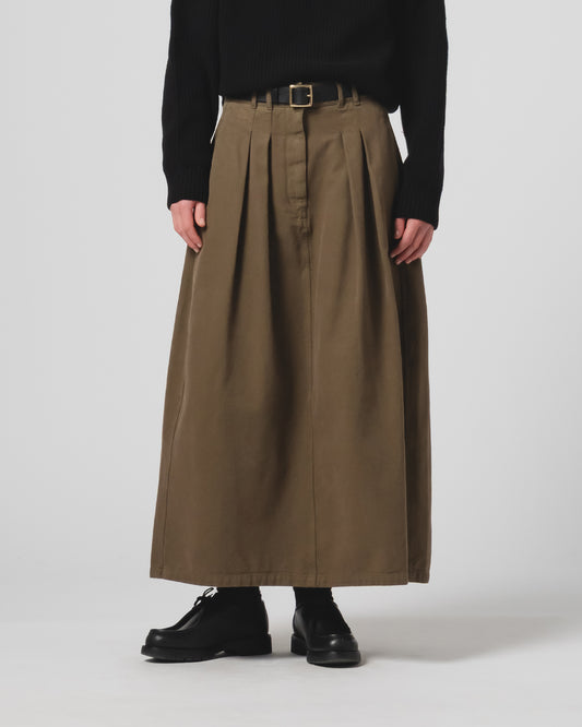 Bulb Skirt -Fossil Green Canvas