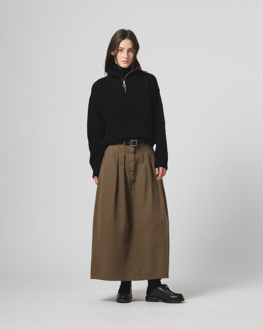 Bulb Skirt -Fossil Green Canvas