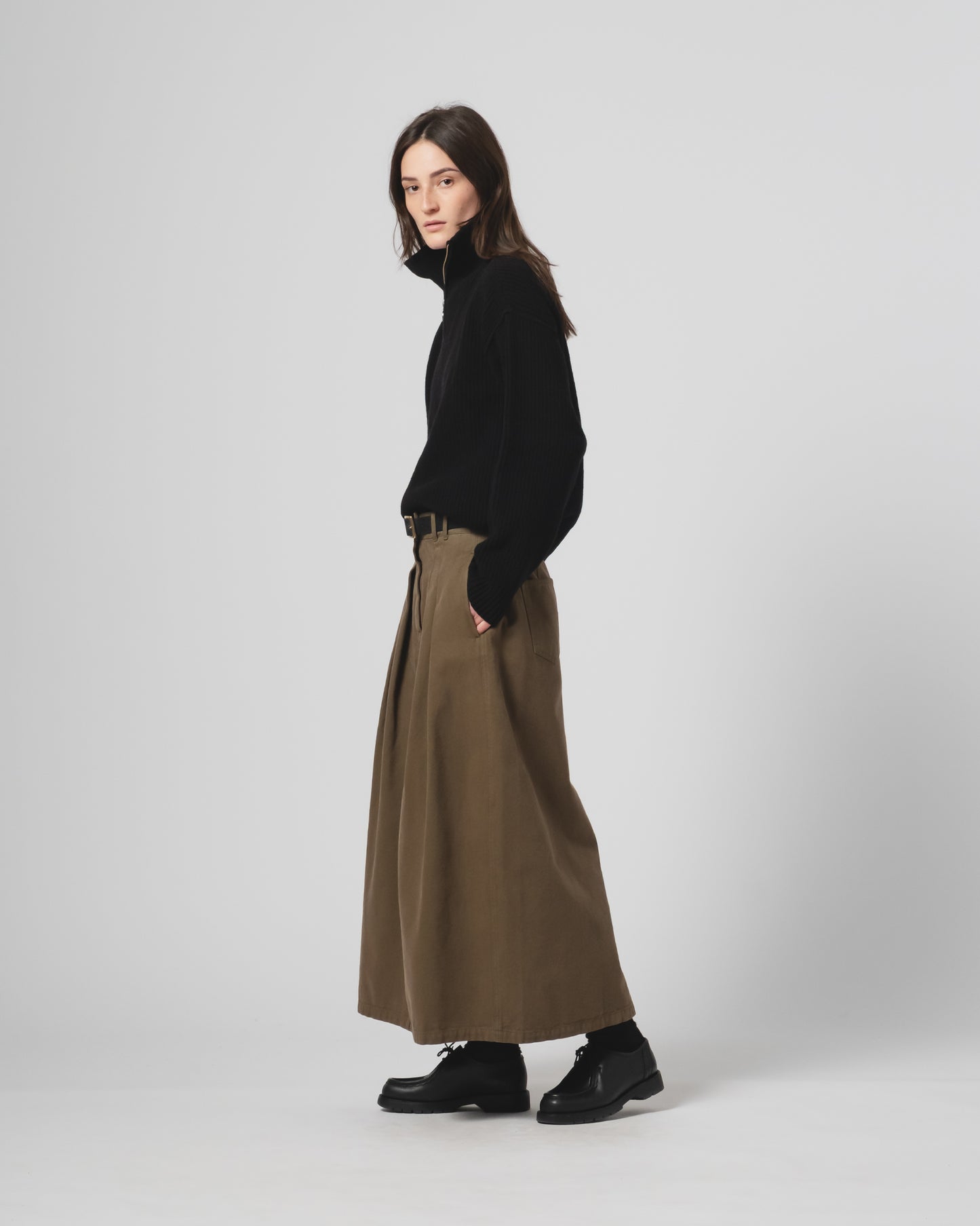 Bulb Skirt -Fossil Green Canvas