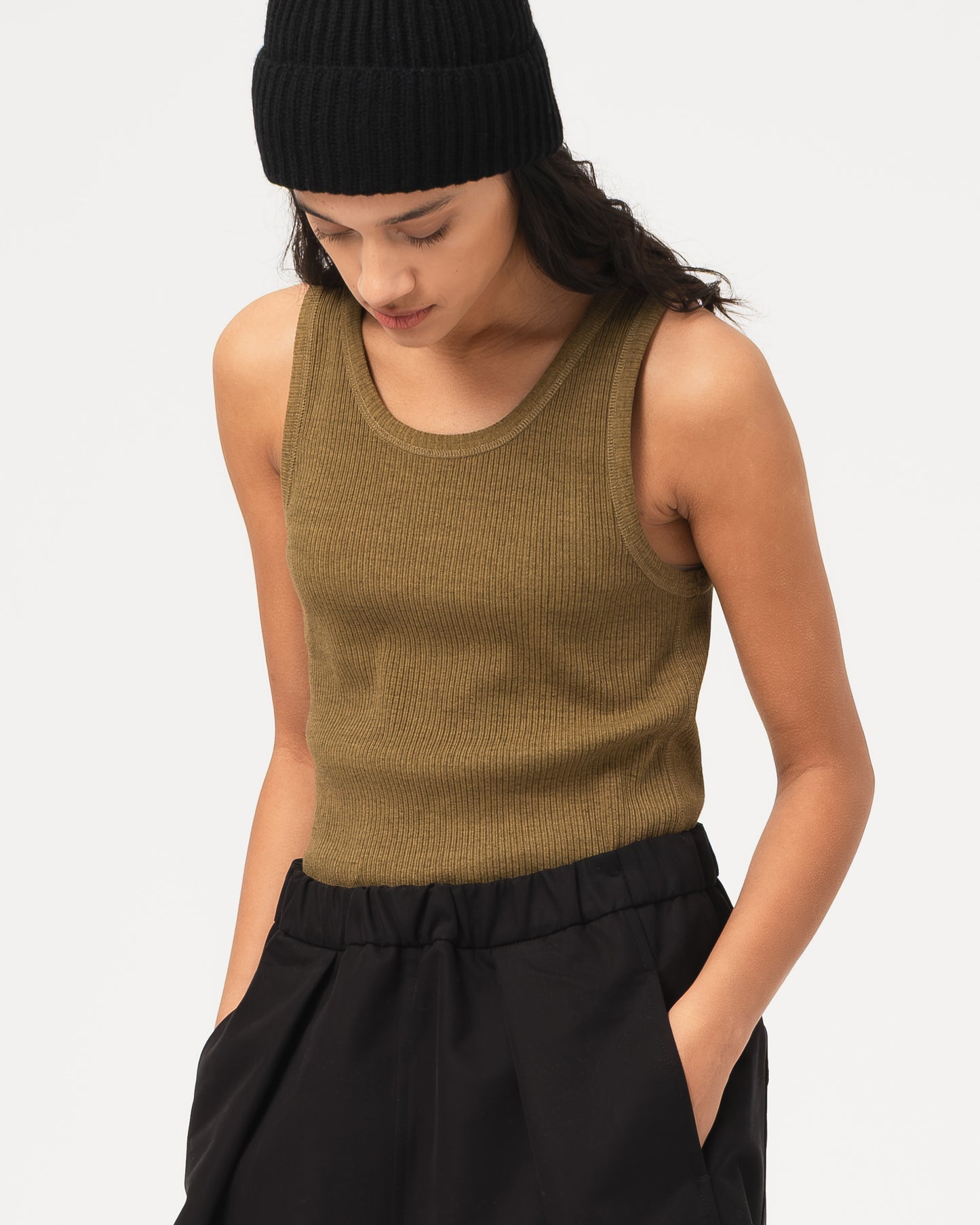 Military Rib Singlet - Olive