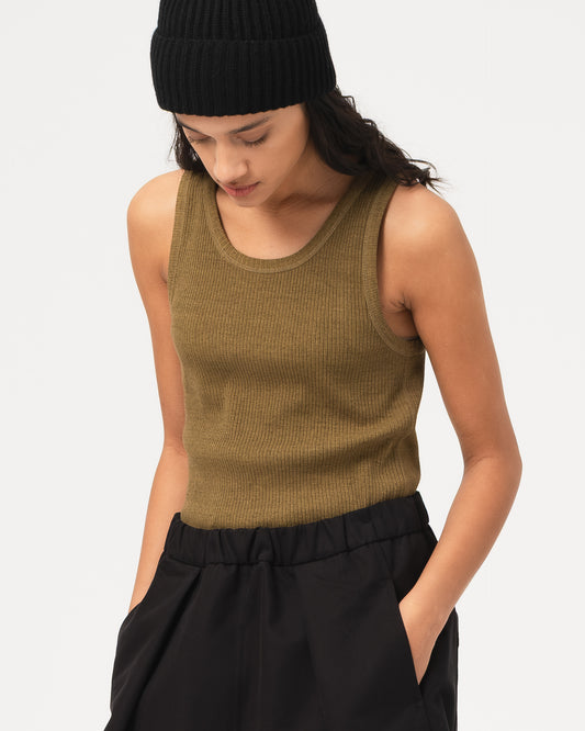 Military Rib Singlet - Olive