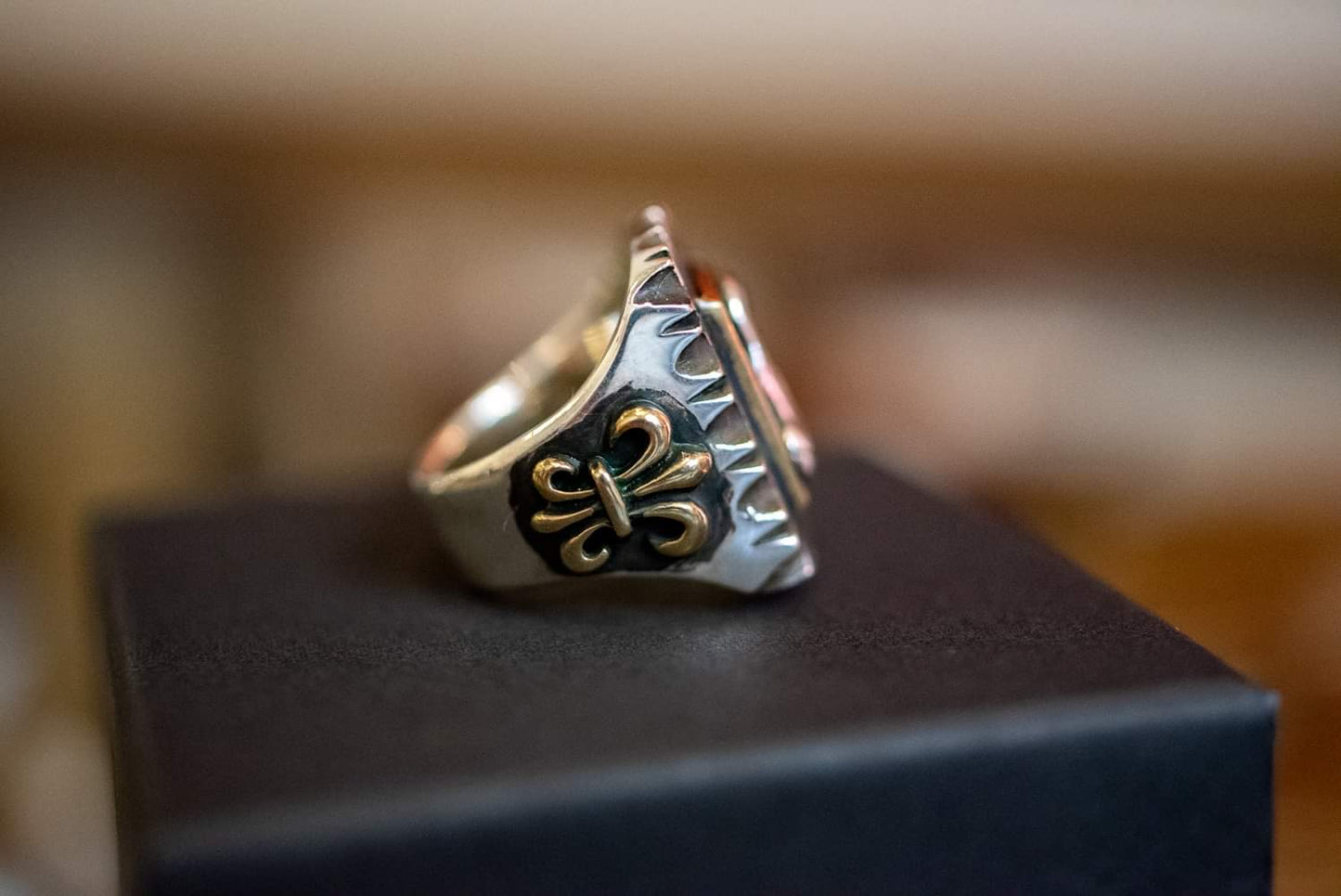 Handcrafted from sterling silver and brass in south korea these mexican biker rings are built to last, featuring a raised cobra motif.